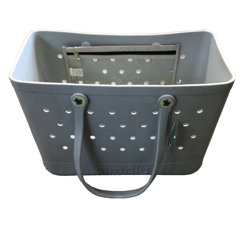 Simply Southern Large EVA Foam Water Resistant Tote Bag Gray Easy Clean Beach